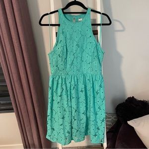 Lauren Conrad Mint Floral Lace Tank Dress